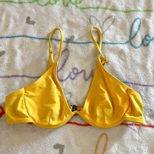Bright Yellow Underwire Bikini Swim Top sz Small